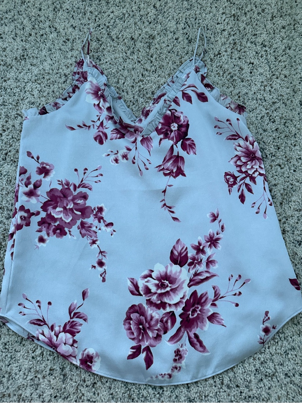 Express Grey Camisole with Plum Floral Print